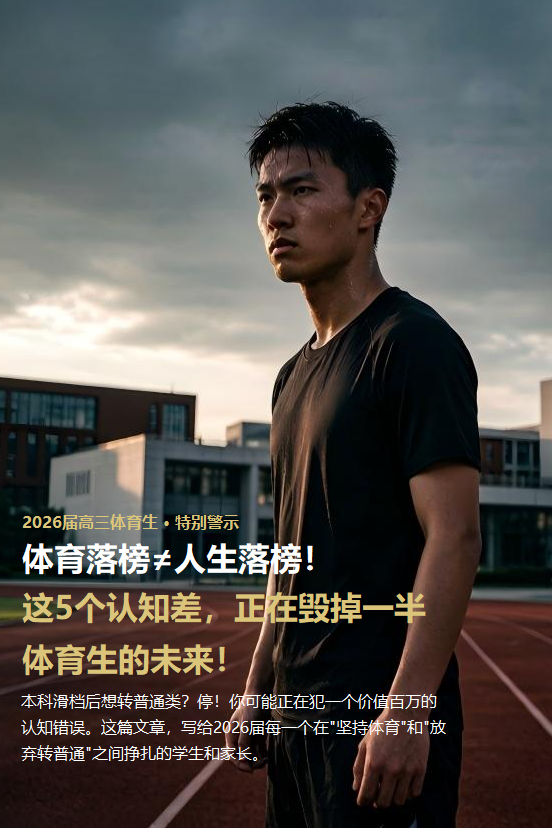 体育落榜≠人生落榜！这10个认知差，正在毁掉体育生的未来！
